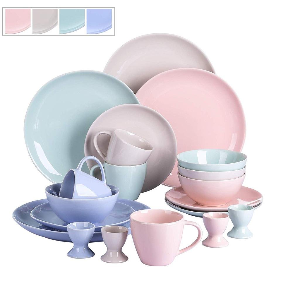 Service de Vaisselle en Porcelaine Céramique Multicolore de 20 Pièces Vancasso Victoria