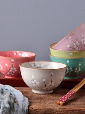 Ensemble de 5 Bols en Porcelaine de Style Japonais Panbado