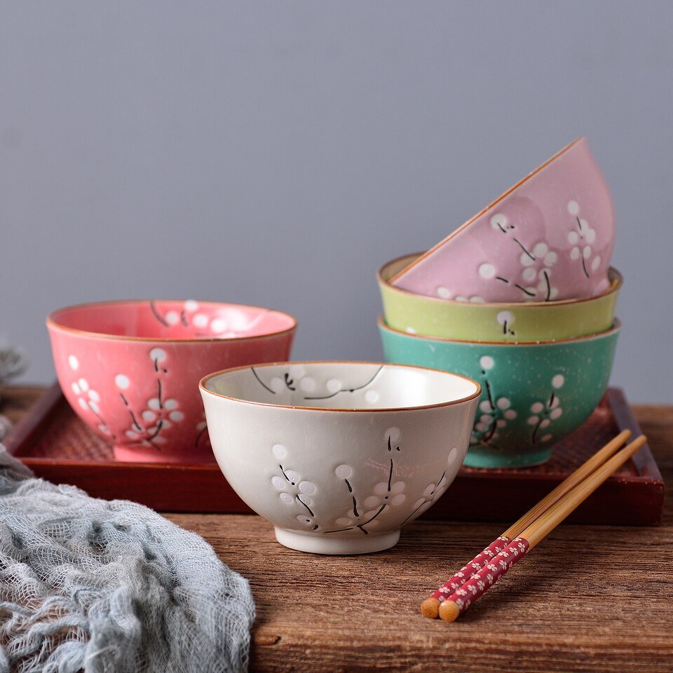 Ensemble de 5 Bols en Porcelaine de Style Japonais Panbado