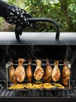 Support pour Cuisson de Cuisses de Poulet au Barbecue