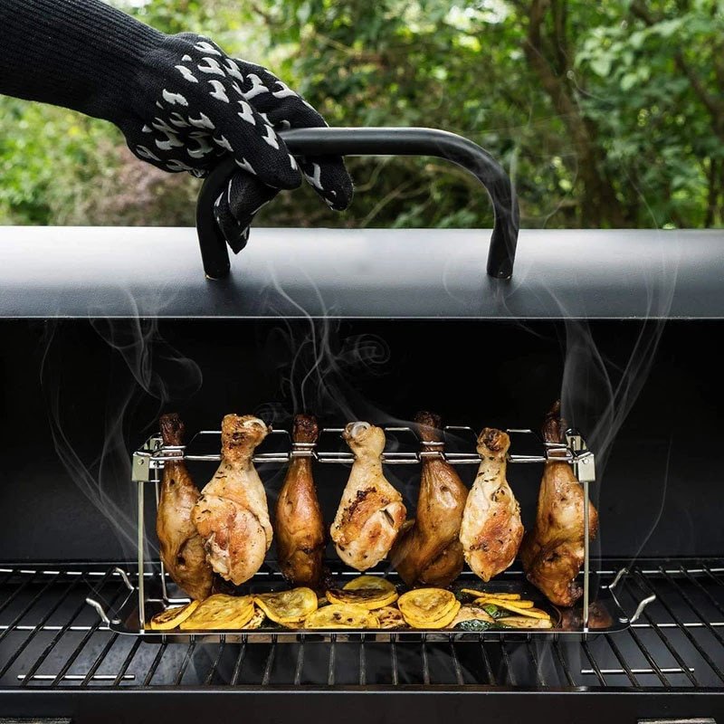 Support pour Cuisson de Cuisses de Poulet au Barbecue