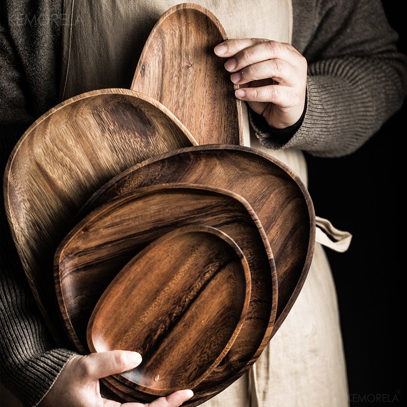 Plateau en Bois Massif pour Fruits et Desserts