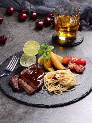 Ensemble de Sets de Table et Sous-Verres Malacasa en Ardoise Naturelle