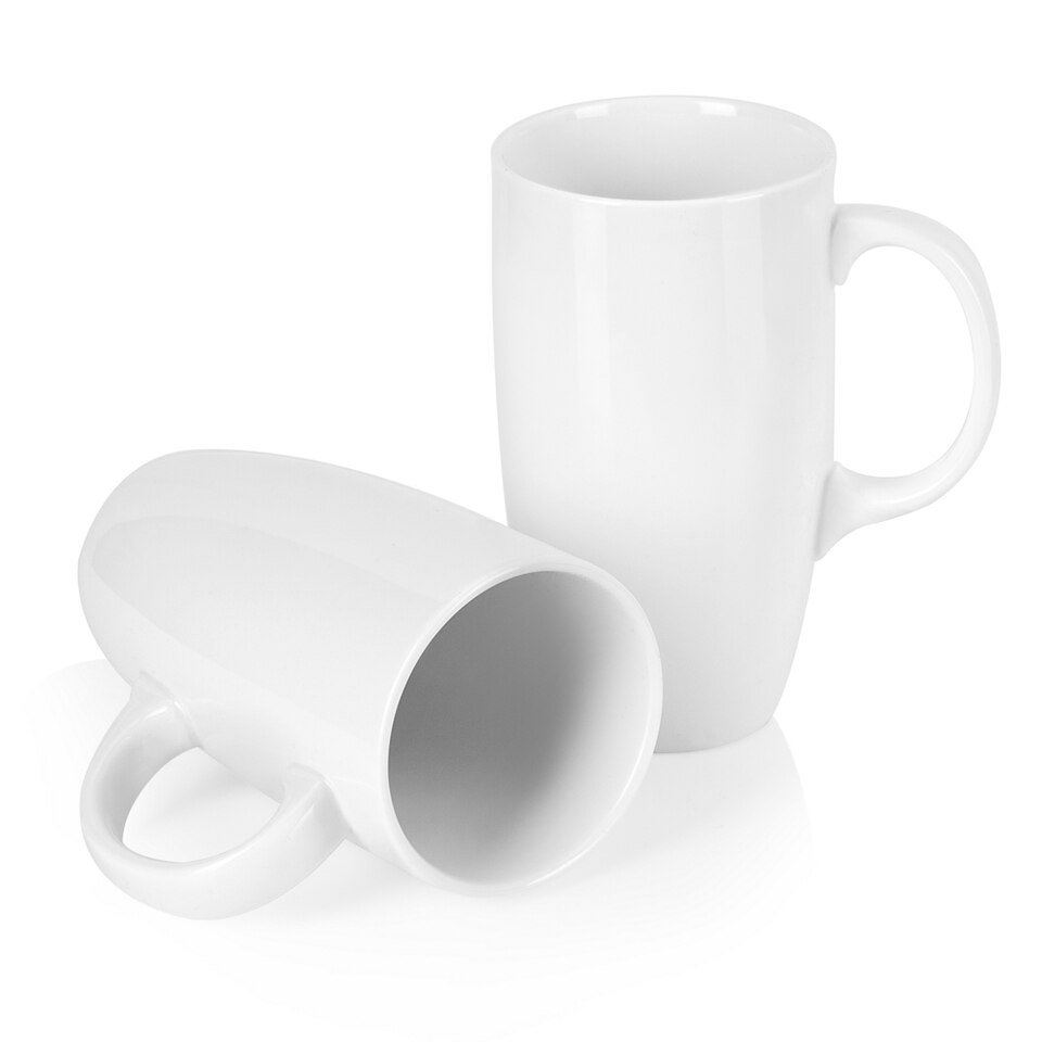 Ensemble de 2 Tasses Panbado en Porcelaine Blanche