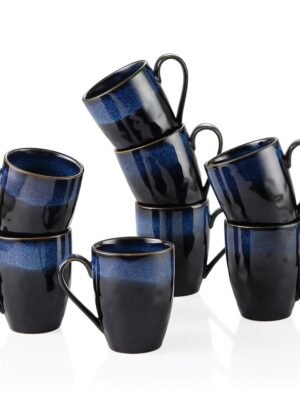 Ensemble de Mugs Vancasso Starry en Céramique Bleue