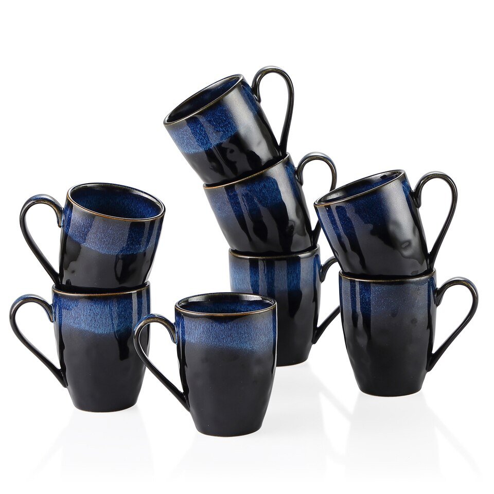 Ensemble de Mugs Vancasso Starry en Céramique Bleue