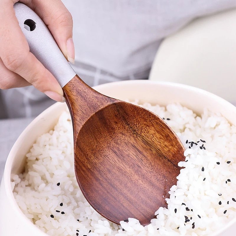 Ensemble d'Ustensiles de Cuisine en Bois Massif