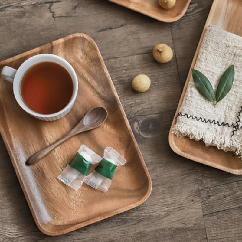 Plateau en Bois d'Acacia pour le Dîner