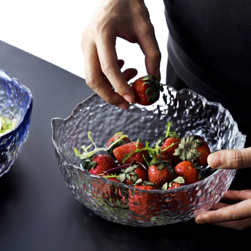 Grand Bol en Verre Transparent de Style Japonais