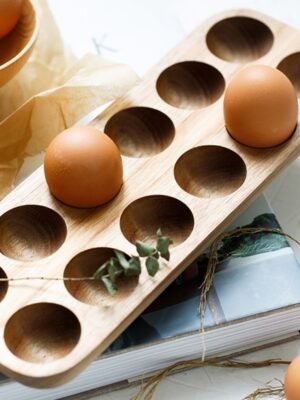 Boîte de Rangement à Oeufs en Bois, Style Japonais