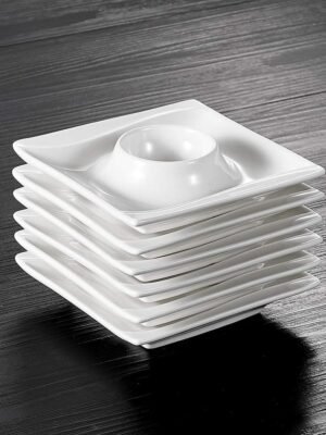 Porte-Œufs en Porcelaine Blanche MALACASA Carina