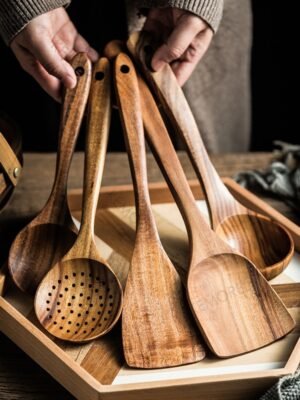 Ustensiles de Cuisine en Teck Thaïlandais