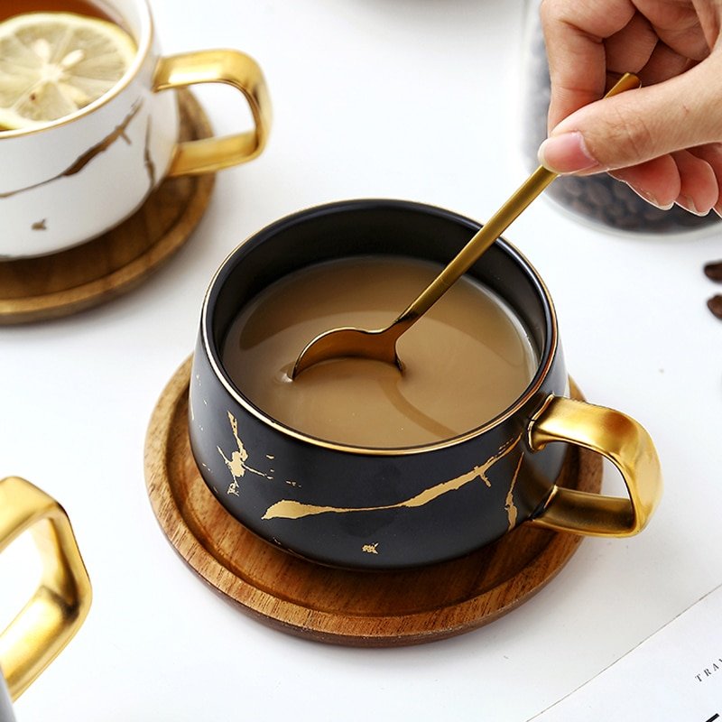 Tasse à Café en Céramique Effet Marbre