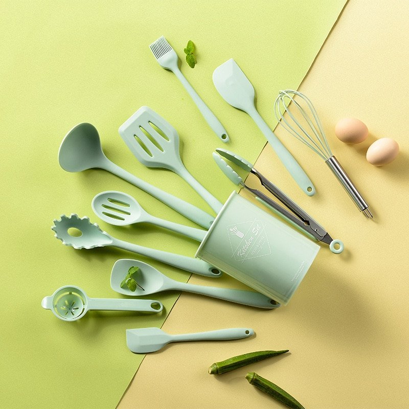 Ensemble d'Ustensiles de Cuisine en Silicone