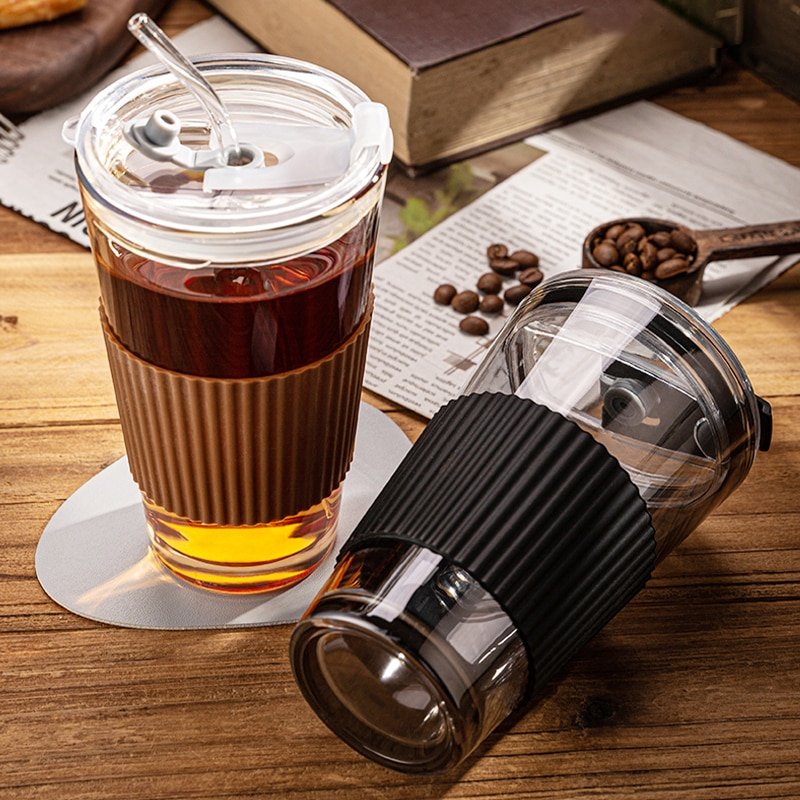 Gobelet en Verre avec Paille et Housse Isolante