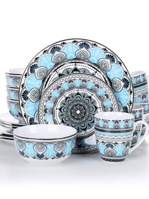 Ensemble de Vaisselle en Porcelaine 16 Pièces VEWEET AUDRIE