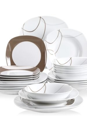 Set de Vaisselle Veweet Nikita 24 Pièces en Porcelaine