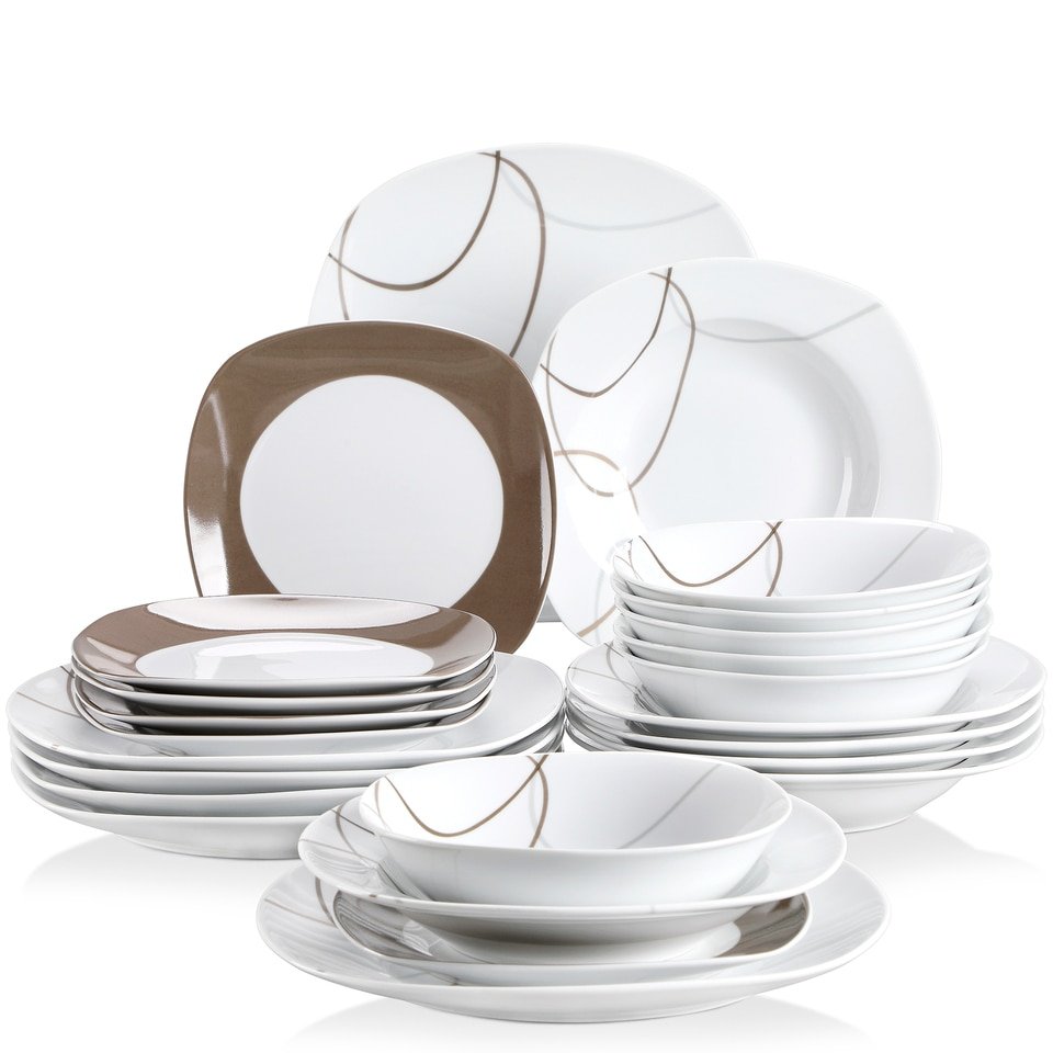 Set de Vaisselle Veweet Nikita 24 Pièces en Porcelaine