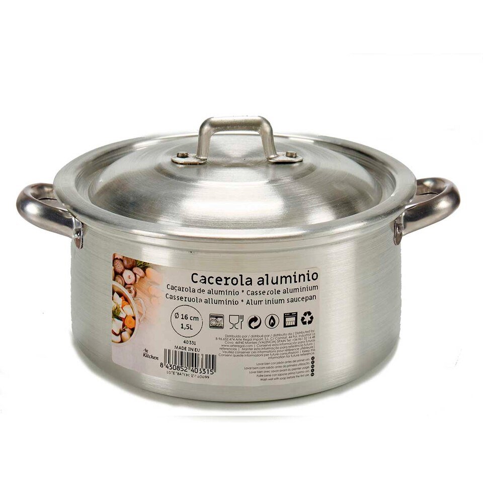 Casserole en Aluminium Argenté 1,5 L