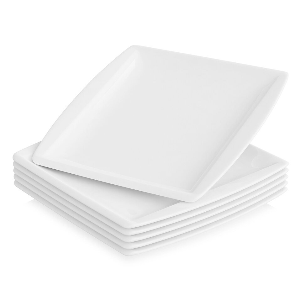 Assiettes Plates en Porcelaine Blanche de 8,25 pouces MALACASA Blance