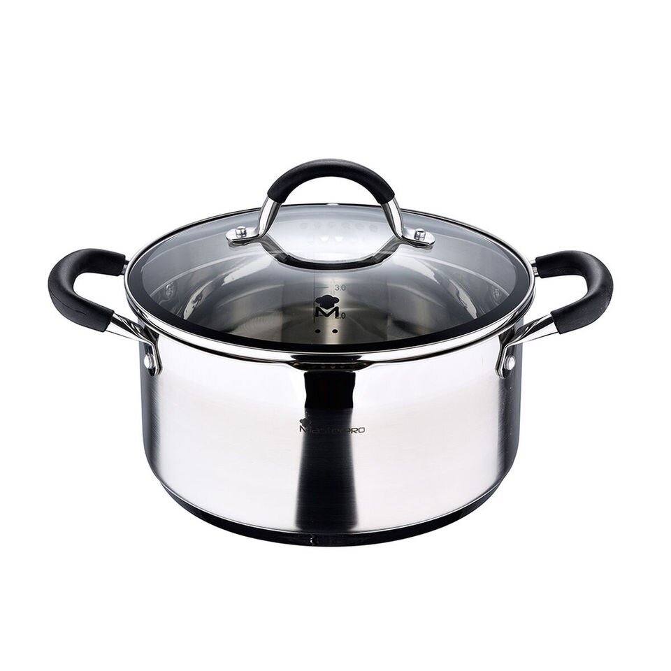 Casserole Masterpro Gourmeries en Acier Inoxydable avec Couvercle