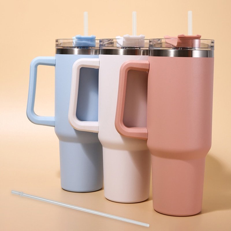 Tasse à Café en Acier Inoxydable de 40 oz avec Paille