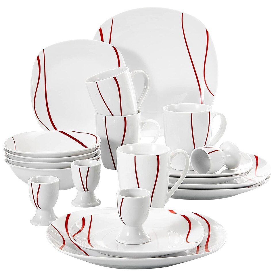 Ensemble de 20 Pièces en Porcelaine pour 4 Personnes MALACASA Felisa