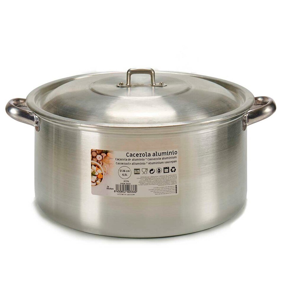 Casserole en Aluminium Argenté 6,5 L