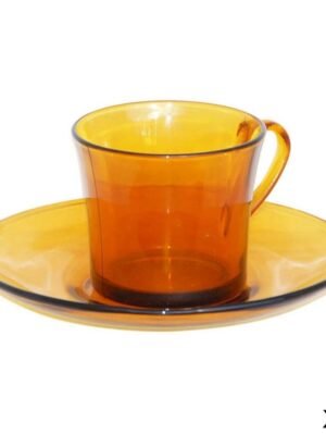 Ensemble de 6 Tasses avec Soucoupes Duralex Amber 180 ml