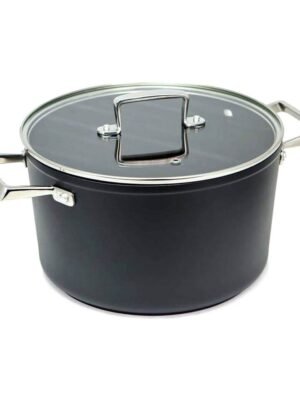 Casserole en Acier Inoxydable Noir avec Couvercle