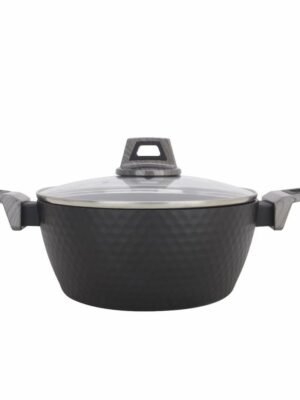 Casserole Amercike avec Couvercle en Aluminium Noir 20 cm