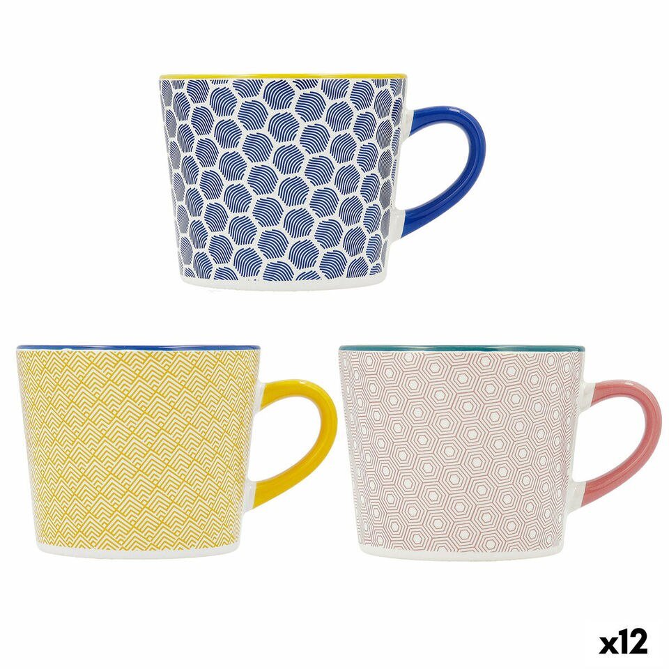 Lot de 12 Tasses Quid Pippa en Céramique Multicolore 350 ml