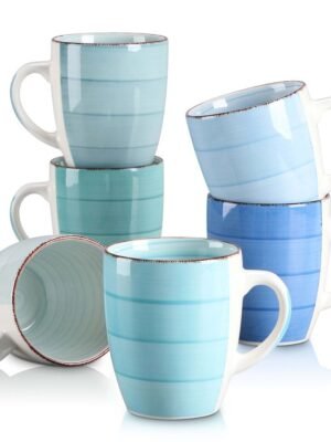 Ensemble de 6 Mugs en Grès Bleu Bonita vancasso