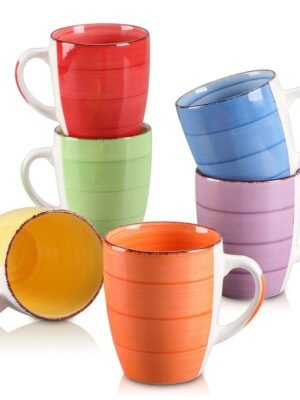 Ensemble de 6 Grandes Tasses Multicolores de 350ML vancasso Bonita