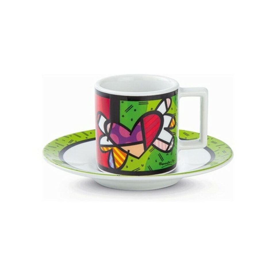 Tasse avec Assiette en Céramique Britto Coeur