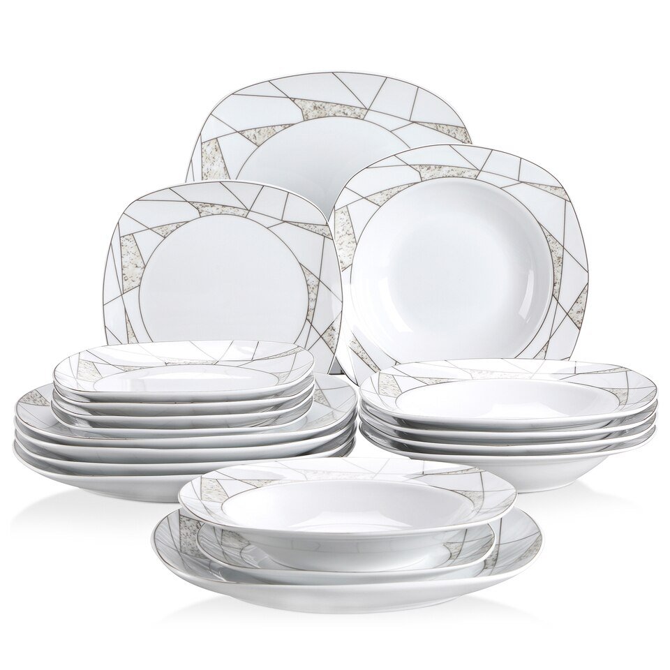 Set de Vaisselle Veweet Serena 36 Pièces en Porcelaine