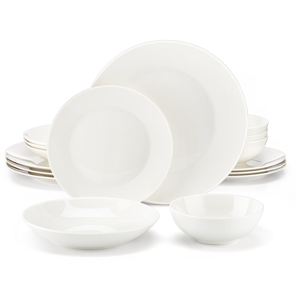 Service de Vaisselle en Porcelaine Blanche de 16/32 Pièces MALACASA JERA