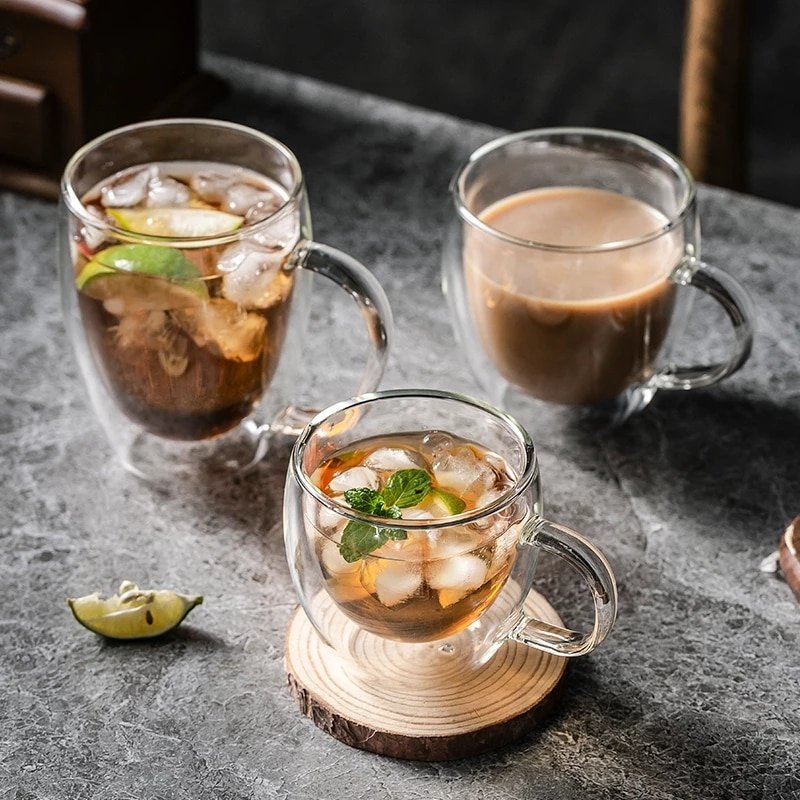 Tasse à Café Double Verre Résistant à la Chaleur