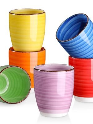 Ensemble de 6 Tasses à Café Multicolores de 350ml/12oz Vancasso Bonita