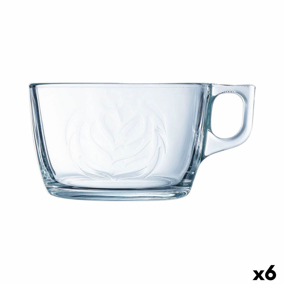 Ensemble de 6 Grandes Tasses Luminarc Barista en Verre Transparent (500 ml)