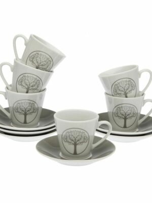 Ensemble de Mugs avec Soucoupes en Porcelaine Versa Lively (12 pcs)