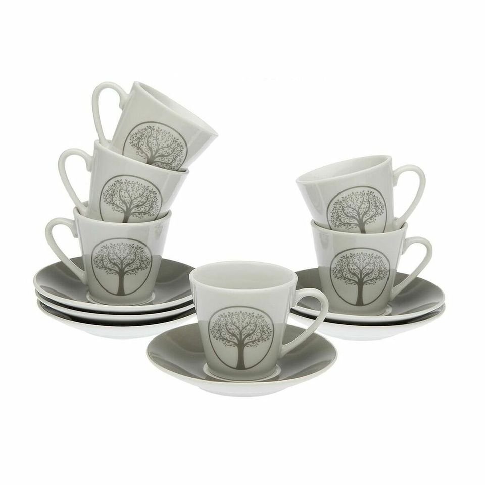 Ensemble de Mugs avec Soucoupes en Porcelaine Versa Lively (12 pcs)