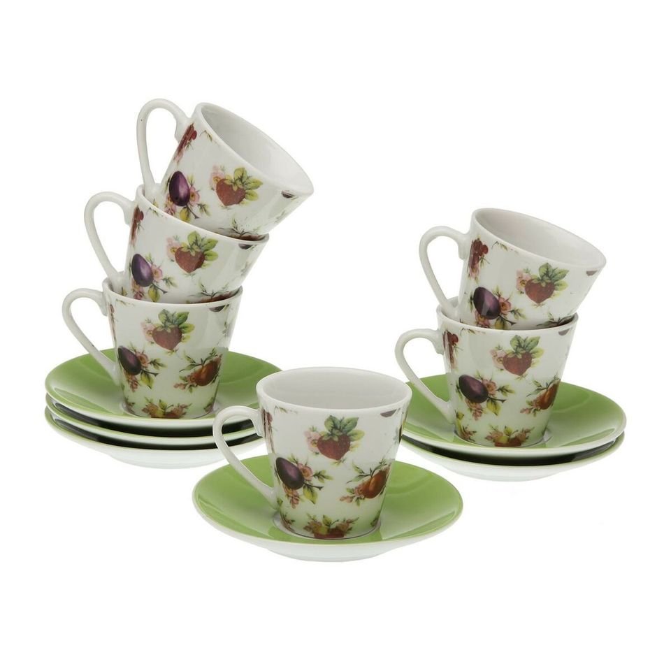 Ensemble de Tasses à Café Versa Fraise en Porcelaine (6 Pièces)