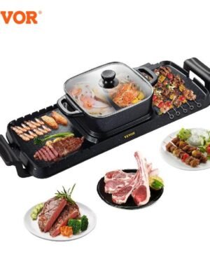 Pan Grill et Hot Pot Électrique 2 en 1 VEVOR