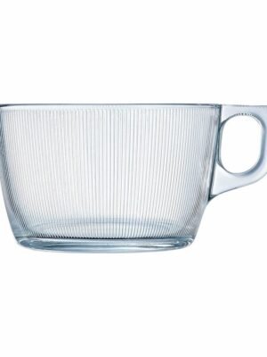 Ensemble de 6 Grandes Tasses Luminarc à Rayures en Verre Transparent (500 ml)