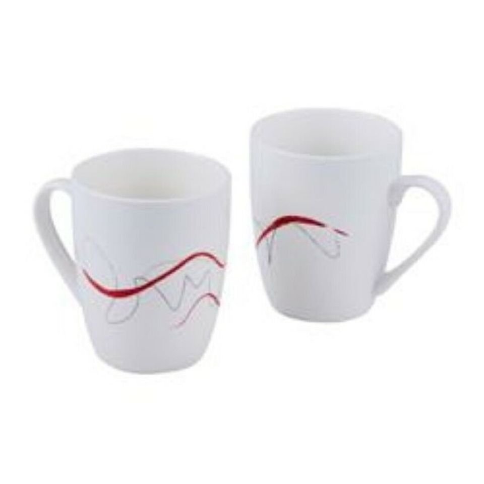 Lot de Mugs Pierre Cardin Crayon Waves en Porcelaine Blanche, 2 Unités