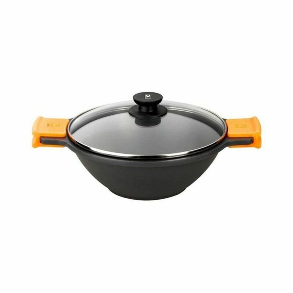 Poêle BRA A272028, Aluminium PTFE, Noir/Orange