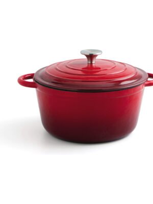 Casserole Bidasoa avec Couvercle Rouge, 3.7 L