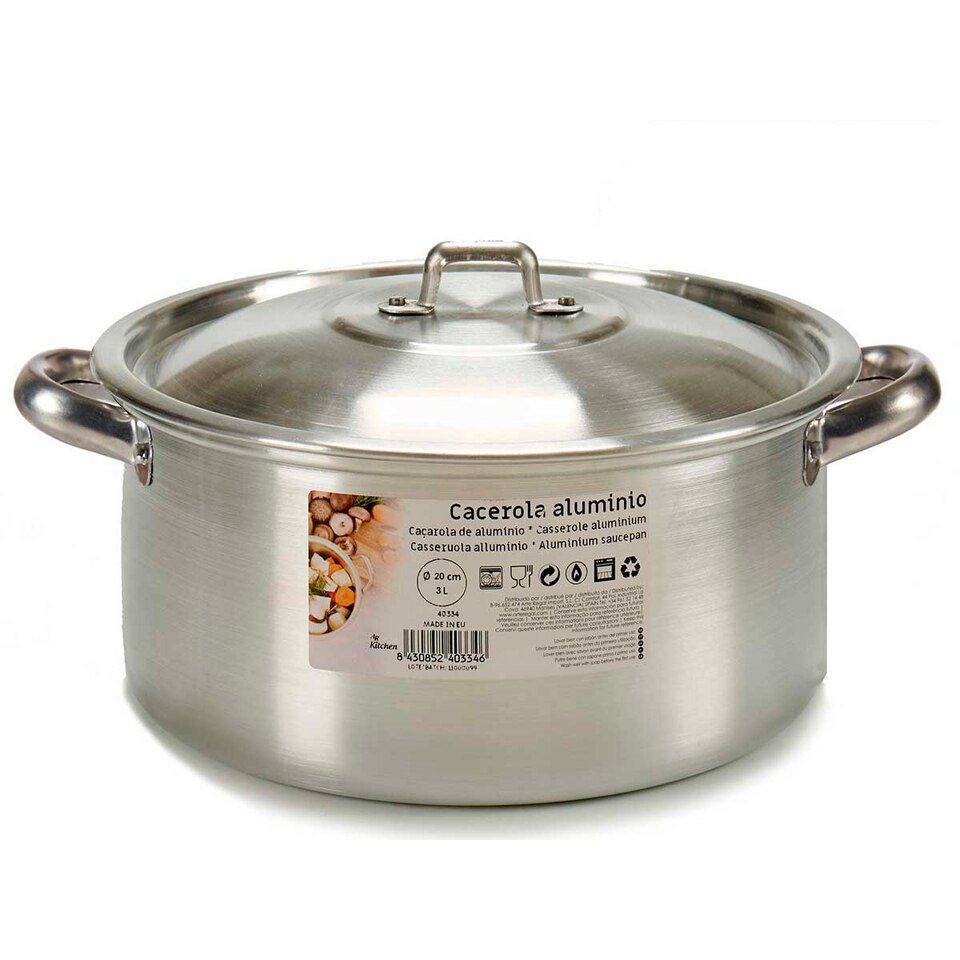 Casserole en Aluminium Argenté 3 L