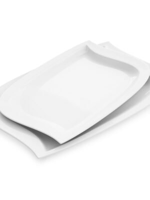 Grandes Assiettes de Service MALACASA en Porcelaine Blanche